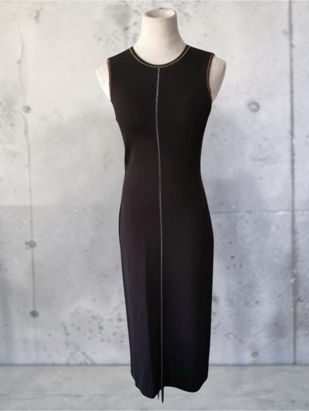 Christopher Kane Knit Cristal Glass Beads Midi Dress
